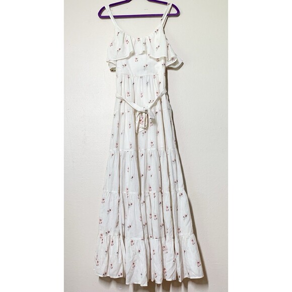 PAIGE Dresses & Skirts - Paige Tevin Maxi Dress S Off White Western Rose Cotton Blend Sleeveless Floral